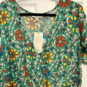 Plus Size, NWT, Size 22 Rhode for Target, Mid-Calf Length, Green Floral Dress